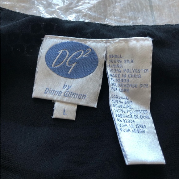 NWT DG2 by Diane Gilman Silk Sequin Shrug in Black Size L - Picture 5 of 9